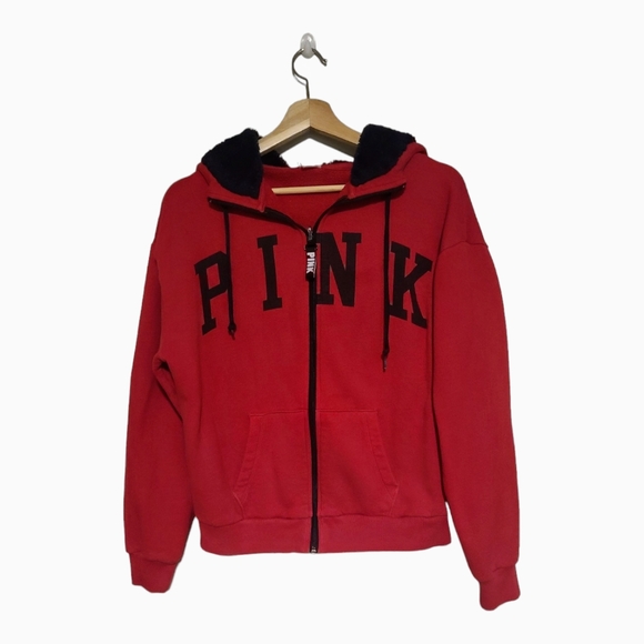Victoria's Secret PINK Full Zip Sherpa Hoodie Size M - Picture 7 of 7